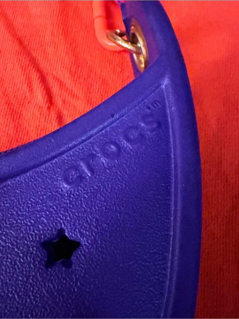 CROCS Purple Star Cutout Moon Purse with Multicolor Link Strap